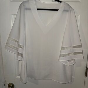 Elegant White V-Neck Women's Top